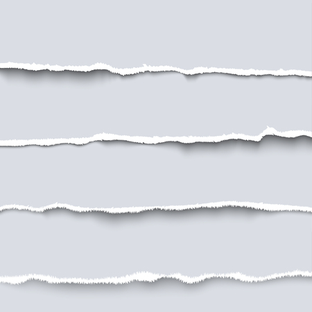 Vector torn paper. Collection of four white pieces of torn paper with ripped edges, torn cardboard Vector torn paper. Collection of four white pieces of torn paper with ripped edges, torn cardboard