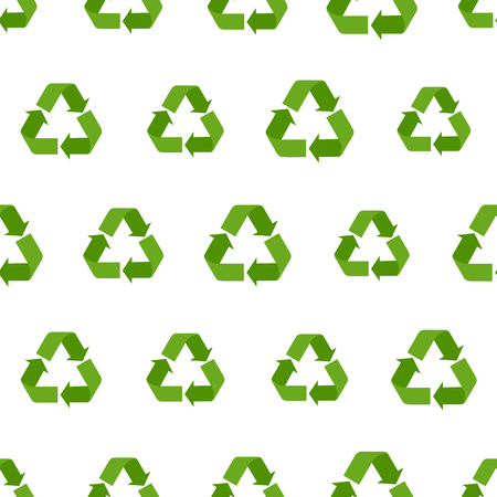 Seamless flat vector recycling sign pattern for packaging and print. Recycle symbols background for eco designのイラスト素材