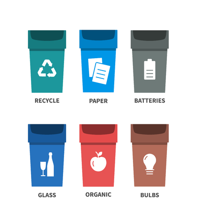 Recycle waste bins vector illustrationのイラスト素材