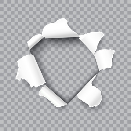 Torn paper realistic vector illustrationのイラスト素材
