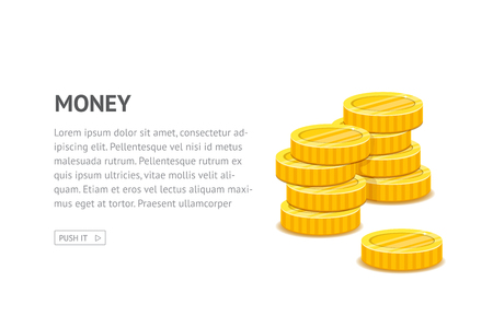 Stack of gold coins in a flat styleのイラスト素材