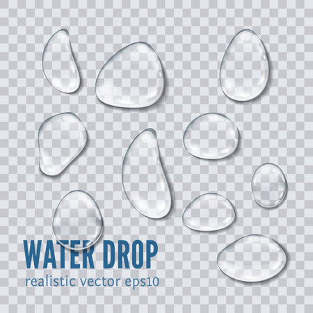 Water drop realistic vector illustrationのイラスト素材