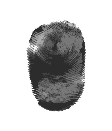 Fingerprint icon silhouette isolated on white background, vectorのイラスト素材