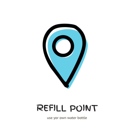 Refill water reusable bottle point sign vectorのイラスト素材