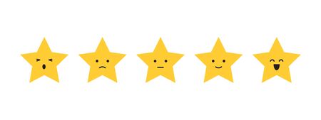 Rating star concept client feedback customer reviewのイラスト素材