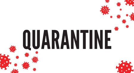 Quarantine concept for coronavirus COVID 19 pandemic vector illustrationのイラスト素材