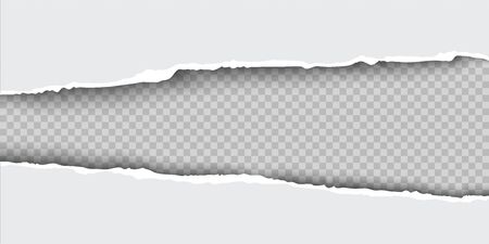 Torn paper frame for text and image. Realistic vector paper ripped edges borderのイラスト素材