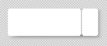 White blank ticket mockup realistic vector template isolated on gray backgroundのイラスト素材