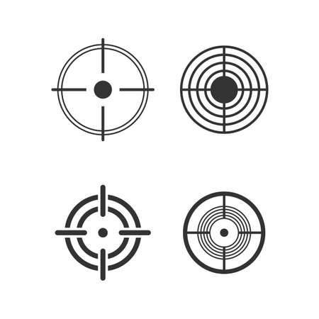 Target circle vector icons set isolated on white backgroundのイラスト素材