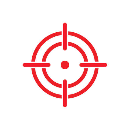 Red pain circle target icon targeting medication remedy circle and joint pain spots. Pain signs vectorのイラスト素材