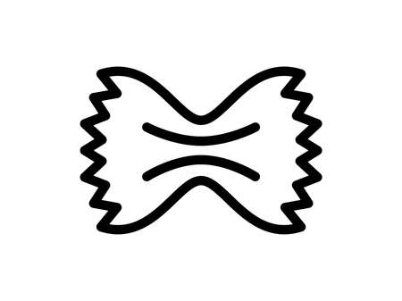 Farfalle pasta icon outline black vector sign isolated on white backgroundのイラスト素材