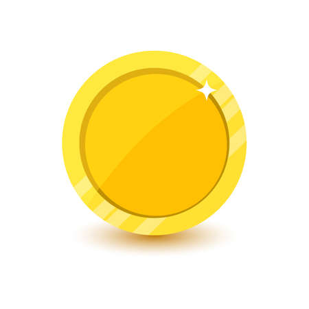 Flat coin vector icon isolated on white background. Blank coin conceptのイラスト素材