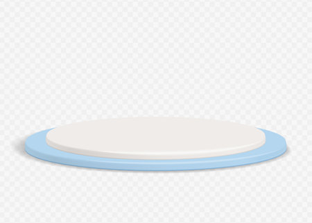 Light blue 3D stage podium mockup for cosmetic and product placement, realistic vector illustrationのイラスト素材