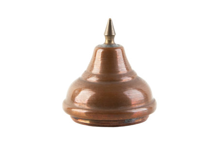 Vintage copper teapot cover isolated on white 