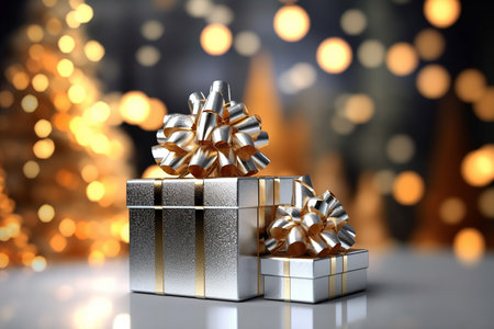 Boxing day sale and gift boxes, copy space for text. Generative AIの素材