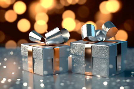 Boxing day sale and gift boxes, copy space for text. Generative AIの素材