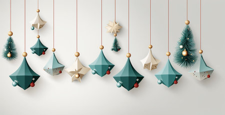 Christmas abstract background, blue and white Christmas decoration, copy space for textの素材