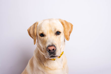 Labrador retriever dog on a white background. Studio shot.の写真素材