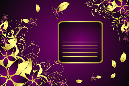 Golden illustration with floral elementsのイラスト素材