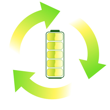 Vector green energy recycling battery iconのイラスト素材