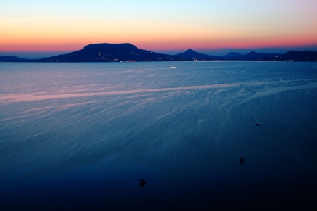 Sunset by Balaton lake 2の写真素材