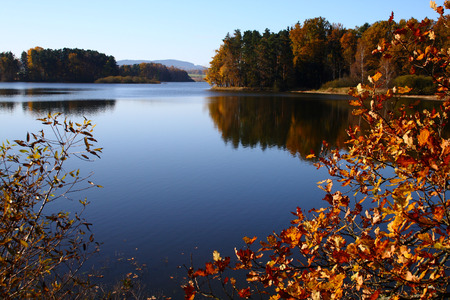 Autumn lakeの写真素材
