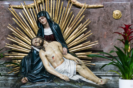 christian statue dead jesus mother saint mary piety madonna