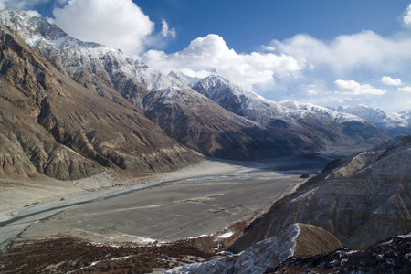 High-altitude desert of Nubra Valley, Ladakhの写真素材