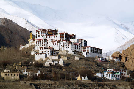 Likkir monastery with Maitreya statue in winterのeditorial素材