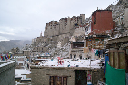 Leh palace in Ladakh in winterのeditorial素材