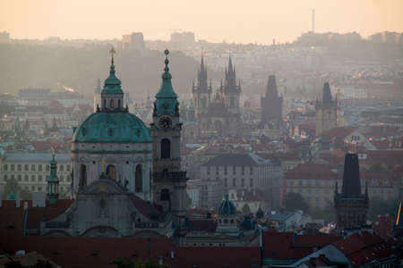 Early morning view of Prague from the Strahov monasteryのeditorial素材