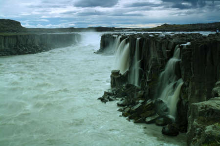 Selfoss waterfall in northeastern Icelandの写真素材