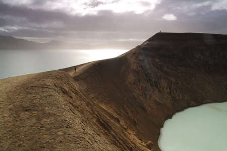 Askja - volcanic system with beautiful lakes in remote central Icelandの写真素材