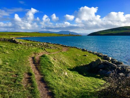 photo beautiful scenic rural landscape from ring kerry irelandの写真素材