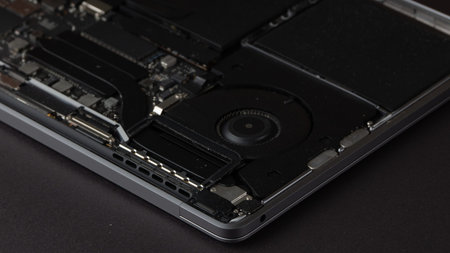 Internal Laptop Parts Close-up Cooler Spare Parts Repair Appliances
