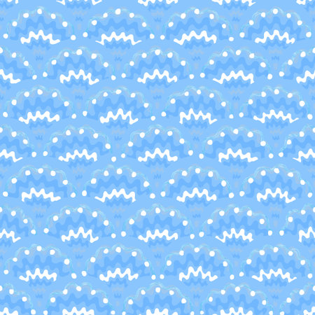 Seamless abstract sea wave background. Blue and white texture.