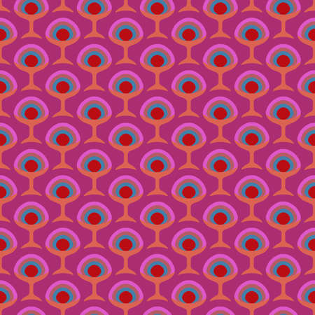 Abstract vector seamless pattern. Minimalistic geometric design. Stylised ice cream vases.のイラスト素材