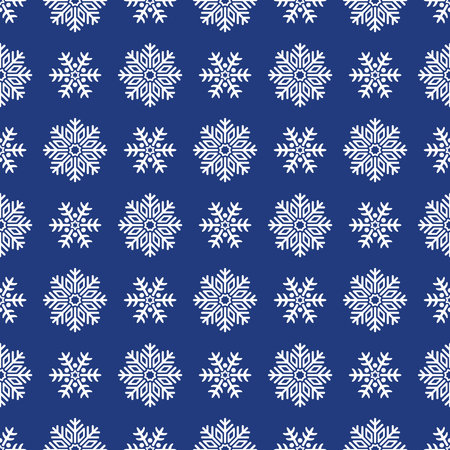 Snowflake seamless pattern. Winter holiday design decoration elements. vectorのイラスト素材