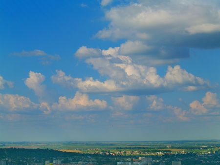 Outskirts of L'vov city. View from High Castle.の写真素材