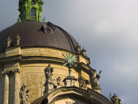 Facade of Dominican Church. Center of the town Lviv. Ukraine.の写真素材