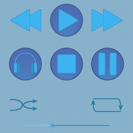 vector buttons for the playerのイラスト素材