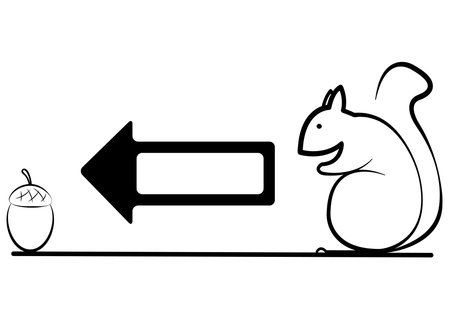 illustration of the squirrel goes to acornの写真素材