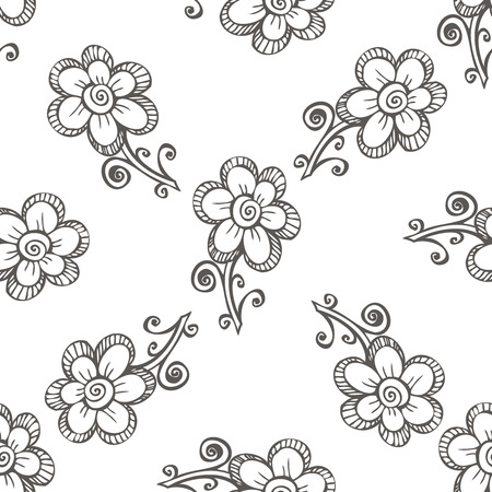 Seamless pattern. white flowers graphics.のイラスト素材