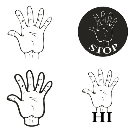 a set of  depicting handのイラスト素材