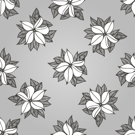 Seamless beautiful pattern. Beautiful white flowers graphics.のイラスト素材