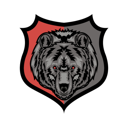 mascot with the image of a grizzly bearのイラスト素材