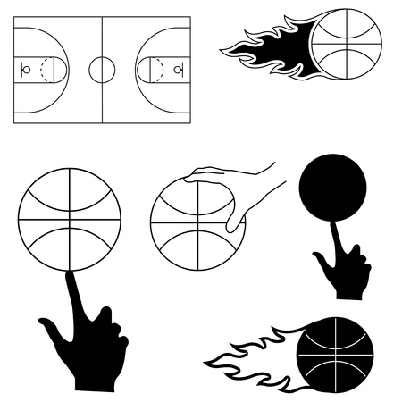 vector set of sports image for basketballのイラスト素材