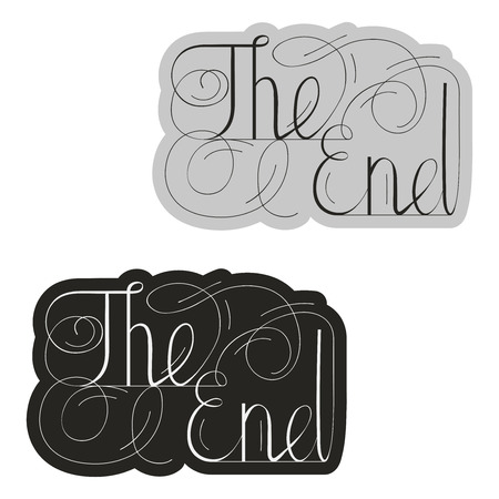 vector plate with beautiful lettering the endのイラスト素材