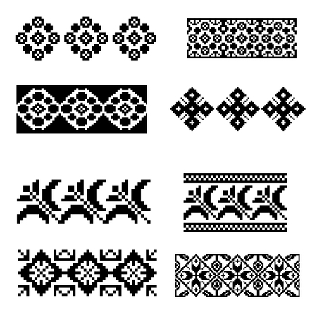 Set of pixel square vector patternsのイラスト素材