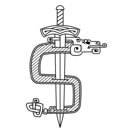 A dollar sign in the Celtic style.のイラスト素材